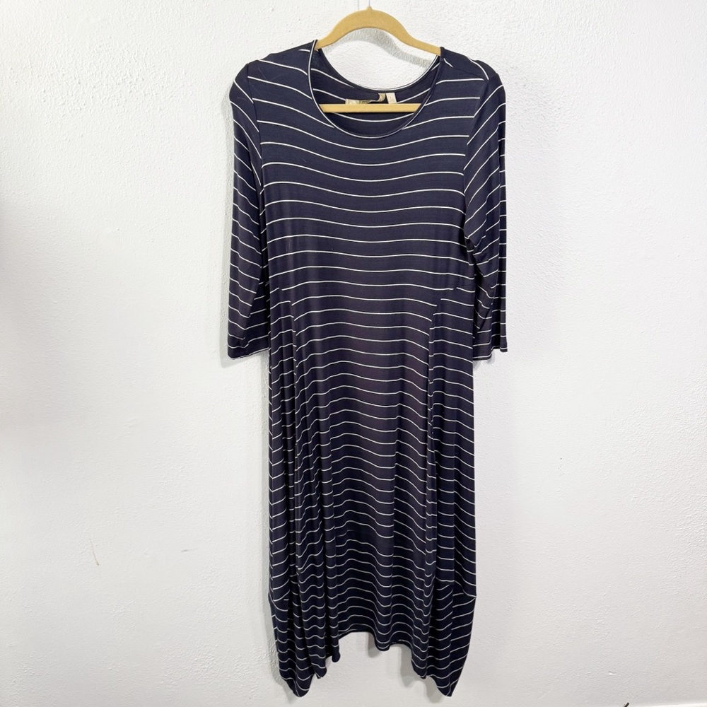 Comfy USA Blue and White High Low Casual Dress size large